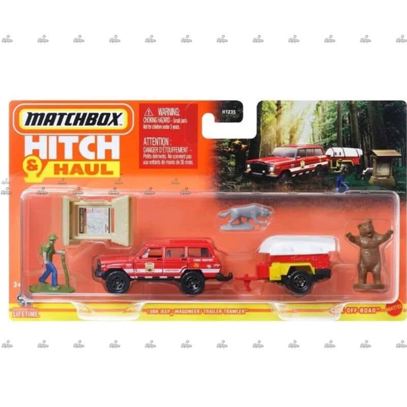 Matchbox Hitch Haul   1988 Jeep Wagoneer Trailer Trawler