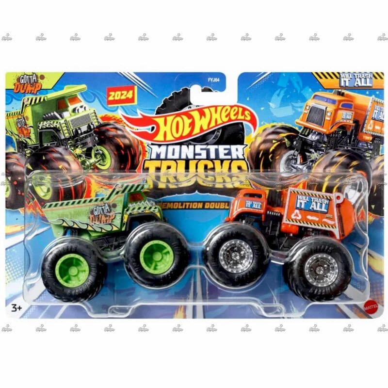 Hot Wheels Monster Trucks Gotta Dump & Will Trash It All DEMOLITION DOUBLE #2024