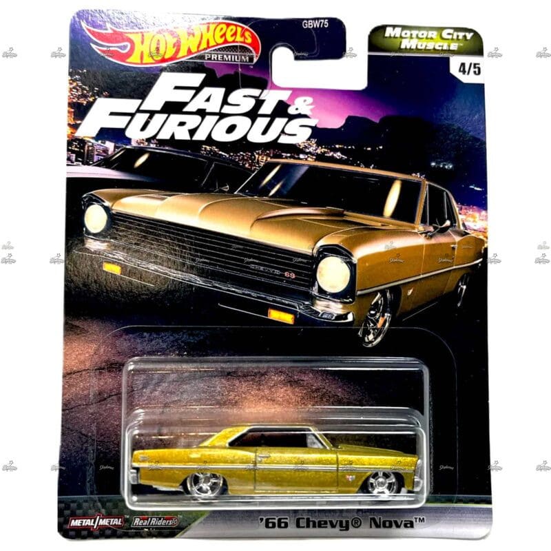 Hot Wheels premium   66 Chevy Nova   FAST AND FURIOUS MOTOR CITY MUSCLE