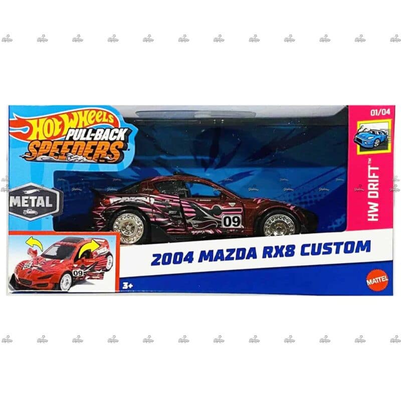 Hot Wheels   2004 Mazda RX8 Custom  HW DRIFT  PULL BACK SPEEDERS