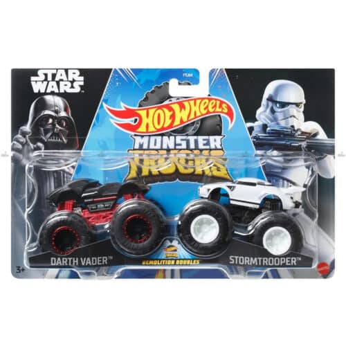 Hot Wheels Monster Trucks  Darth Vader Stromtrooper  Star Wars  DEMOLITION DOUBLES