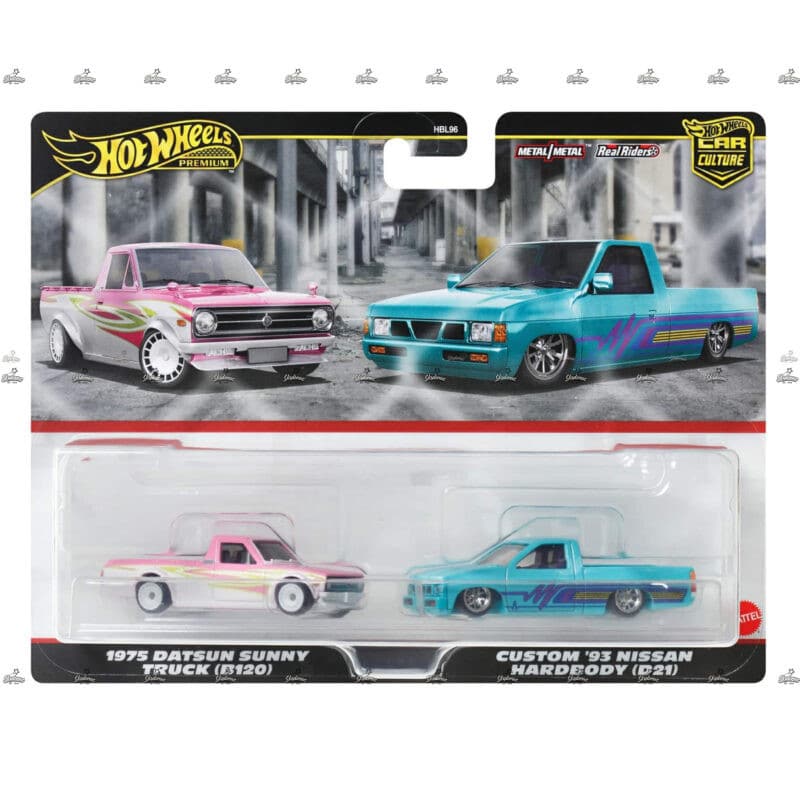 Hot Wheels Premium Pack   1975 Datsun Sunny Truck B120 Custom 93 Nissan Hardbody D21
