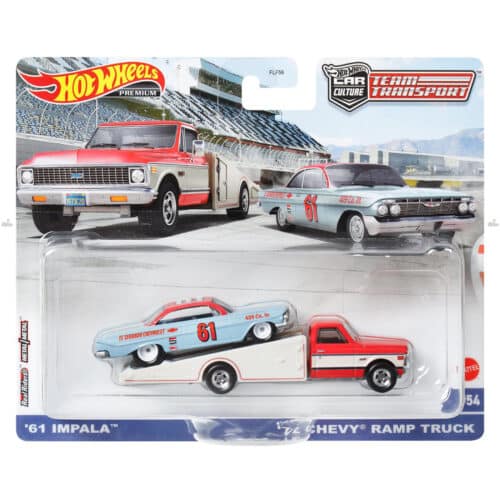 Hot Wheels team Tranport   61 Impala   72 Chevy Ramp truck