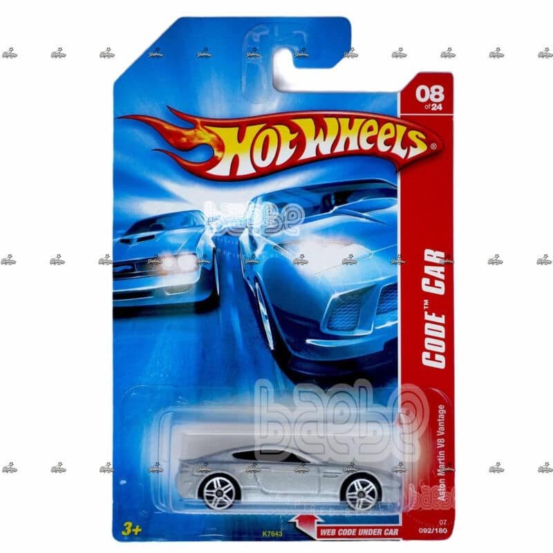 hot wheels blue card   aston martin v8 vantage   code car