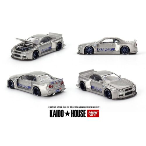 mini gt   kaido house   143 nissan skyline gt r r34 kaido works shinjuku v1