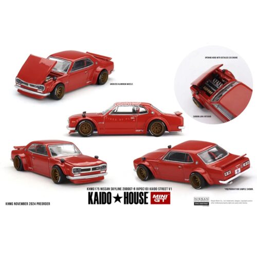 mini gt   kaido house   175 nissan skyline 2000 gt r kpgc 10 kaido street v1