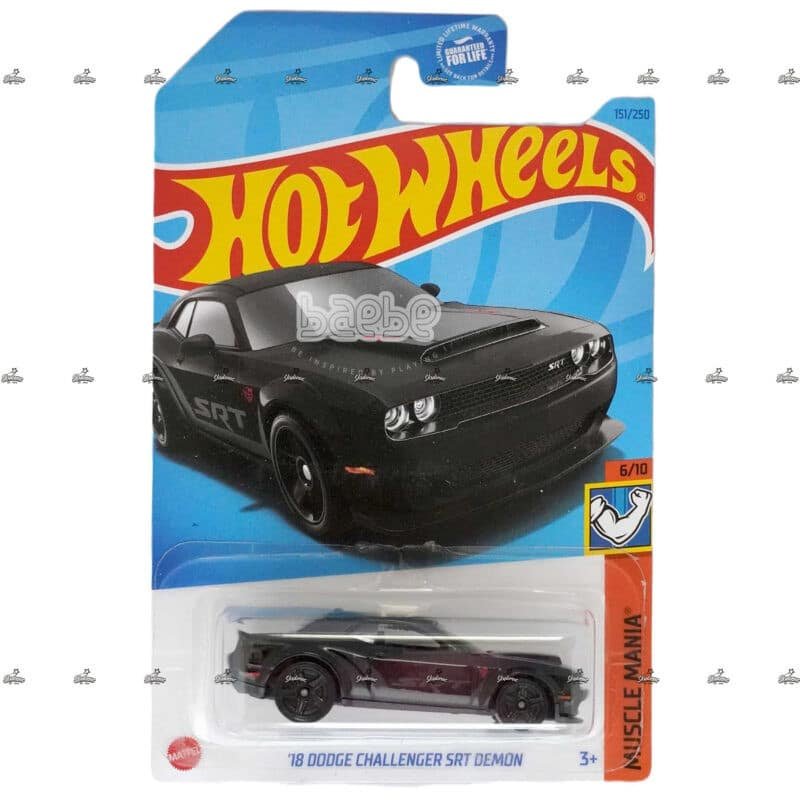 hot wheels   18 dodge challenger srt demon black  muscle mania