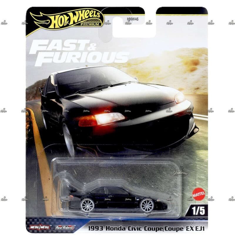 Hot Wheels Premium   1993 Honda Civic Coupe EX EJ1   FAST FURIOUS
