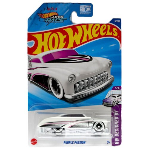 Hot Wheels   Purple Passion   HW DESIGNED BY H CASE US CARD