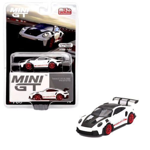MINI GT   Porsche 911 992 GT3 RS Weissach Package White with Pyro Red 706