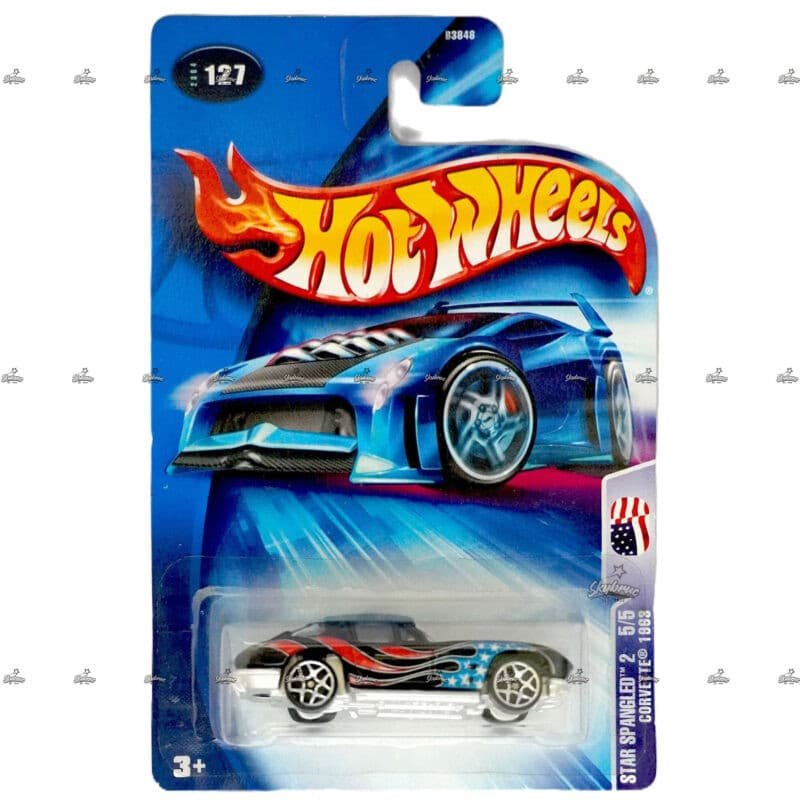 Hot Wheels Blue Card 1963 Corvette STAR SPANGLED 2