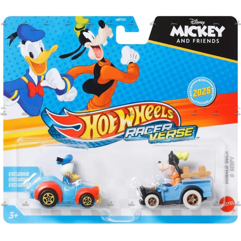 Hot Wheels Racer Verse Pack   Donald Duck Goofy  DISNEY MICKEY FREINDS 2025