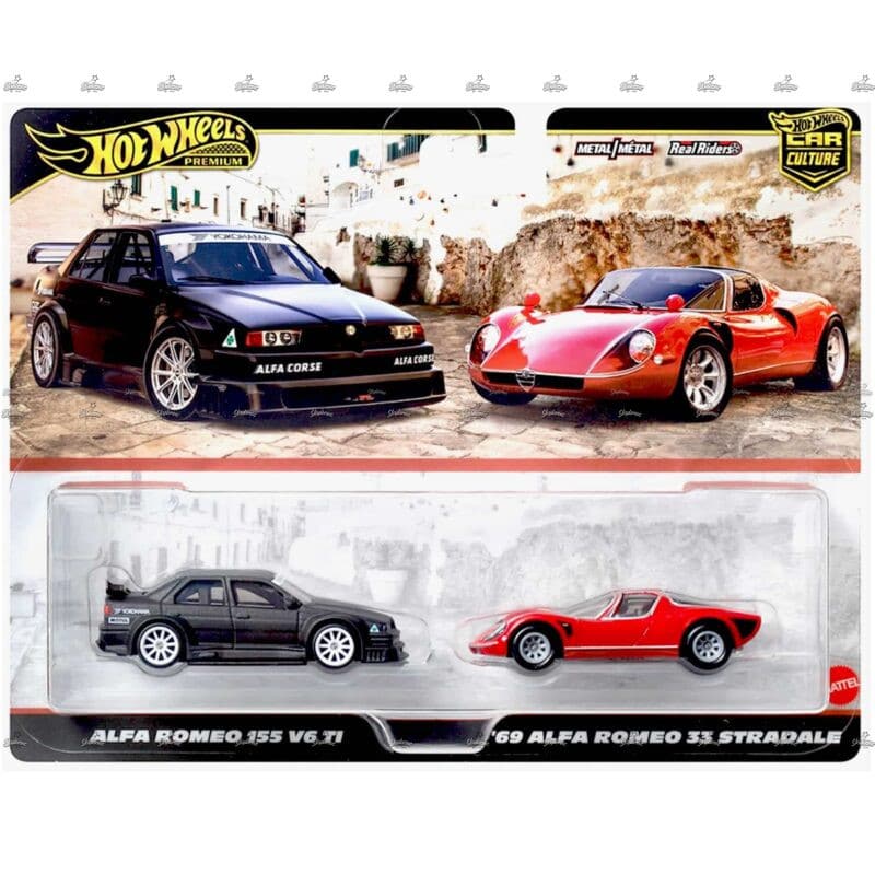 Hot Wheels Premium 2 Packs   Alfa Romeo 155 V6 TI 69 Alfa Romeo 33 Stradale