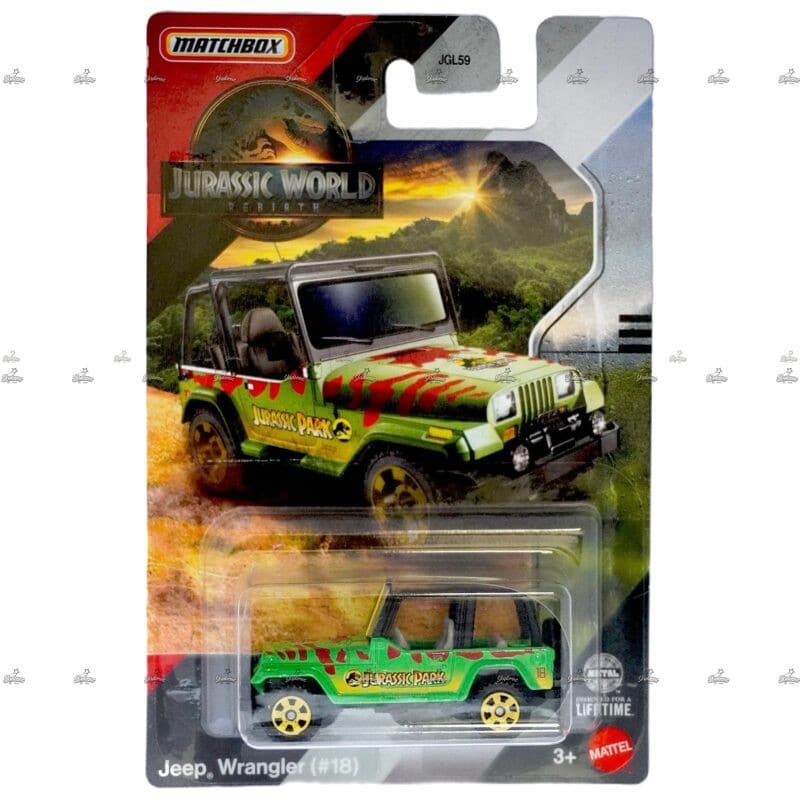 Matchbox Exclusive Jeep Wrangler 18 JURASSIC WORLD REBIRTH EDITION 2025