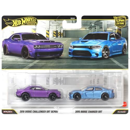 Hot Wheels Premium 2 Pack 2018 Dodge Challenger SRT Demon and 2015 Dodge Charger SRT 2026