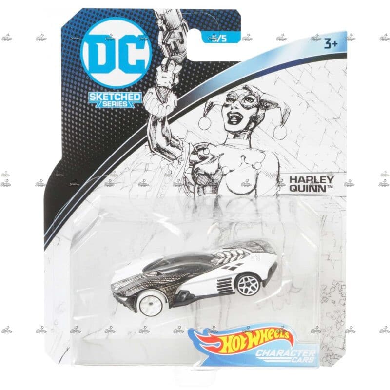 Hot Wheels Character Cars Harley Quinn DC SKETCHED SERIES