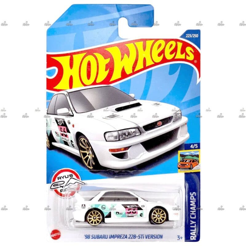 Hot Wheels 98 Subaru Impreza 22B STi Version RALLY CHAMPS # 2022 Treasure Hunt