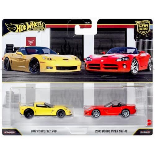 Hot Wheels Premium 2 Pack 2012 Corvette Z06 & 2003 Dodge Viper SRT 10 #2026