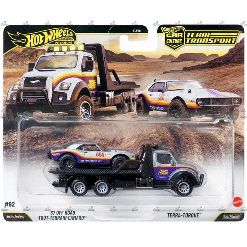 Hot Wheels Premium Team Transport 67 Off Road Tout Terrain Camaro & Terra Torque #2026