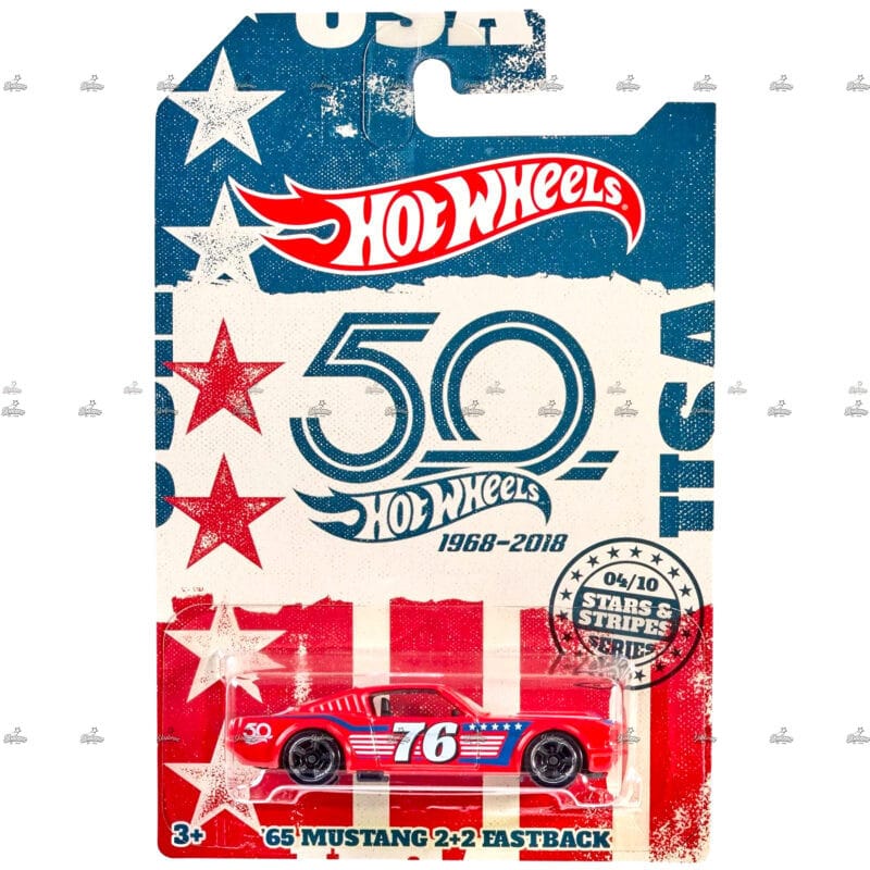 Hot Wheels Exclusive 65 Mustang 2+2 Fastback  STARS AND STRIPES #2018