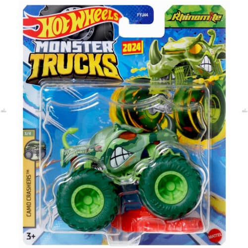 Hot Wheels Monster Trucks Rhinomite CAMO CRASHERS #2024