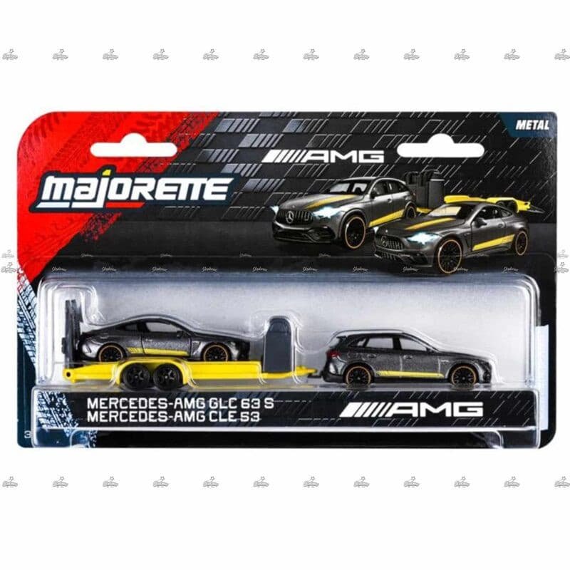 Majorette Premium Trailer Set – Mercedes AMG GLC 63 S Mercedes AMG CLE S3 AMG 2025