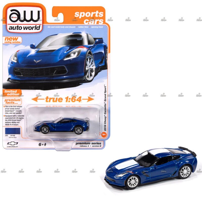Auto World 2018 Chevy Corvette Grand Sport SPORTS CARS Blue
