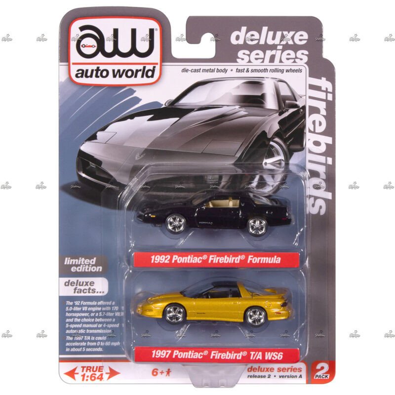 Autoworld Packs 1992 Pontiac Firebird Formula 1997 Pontiac Firebird TA WS6 FIREBIRDS DELUXE SERIES 2025