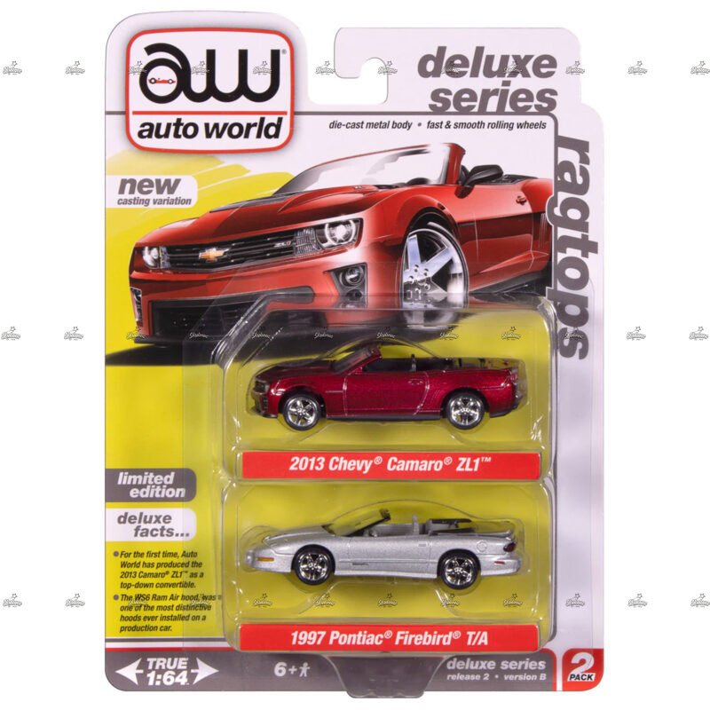 Autoworld Packs 2013 Chevy Camaro ZL1 1997 Pontiac Firebird TA RAGTOPS DELUXE SERIES 2025