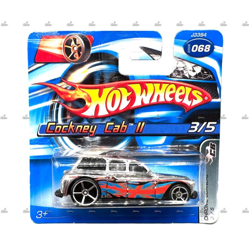 Hot Wheels Blue Card Cockney Cab II CHROME BURNERZ