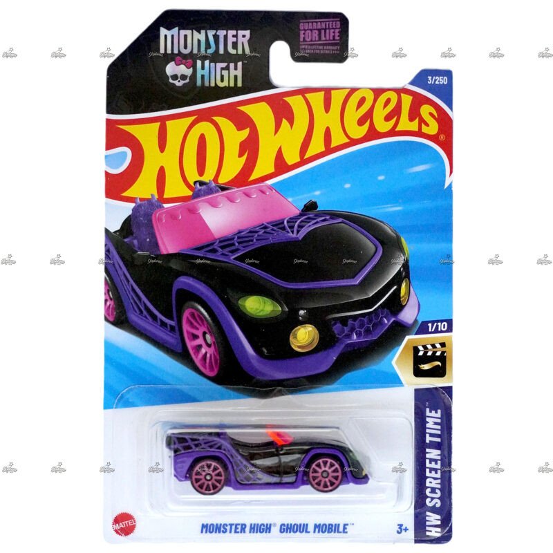 Hot Wheels Monster High Ghoul Mobile HW SCREEN TIME MONSTER HIGH H CASE US CARD