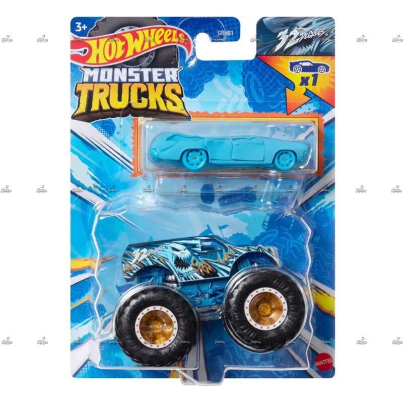 Hot Wheels Monster Trucks 32 DEGREES AND CRUSHED WAGON