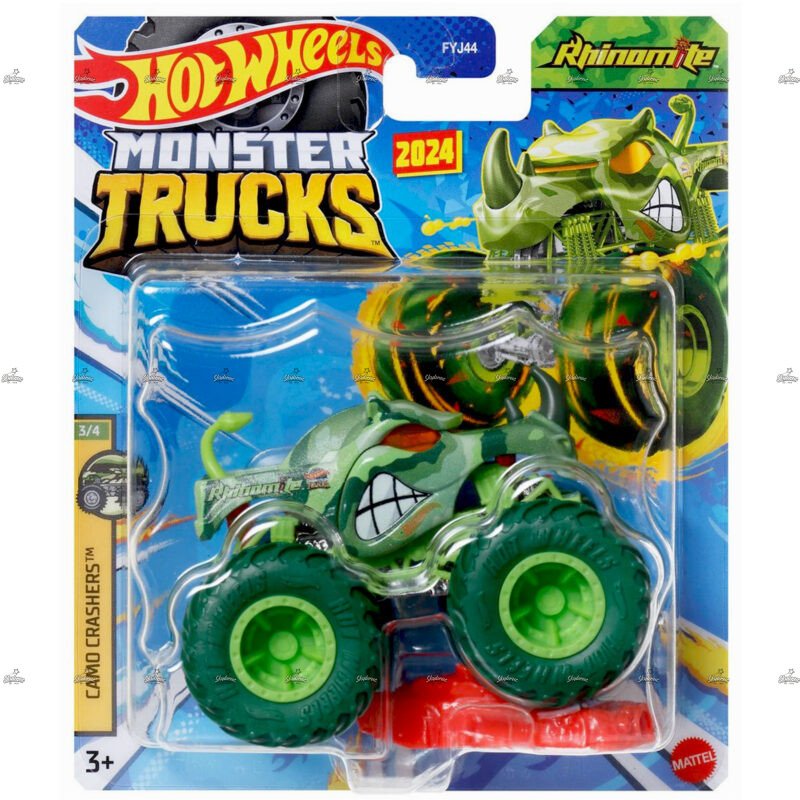 Hot Wheels Monster Trucks Rhinomite CAMO CRASHERS 2024
