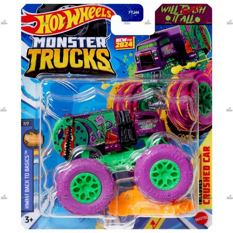 Hot Wheels Monster Trucks Will Eat It All HWMT BACK TO BASICS 2024
