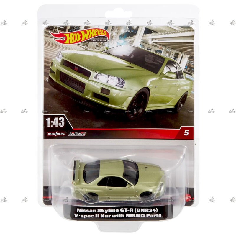 Hot Wheels Premium Nissan Skyline GT R BNR34 V Spec II Nur With Nismo Parts