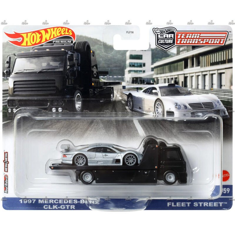Hot Wheels Premium Team Transport 1997 Mercedes Benz CLK GTR And Fleet Street