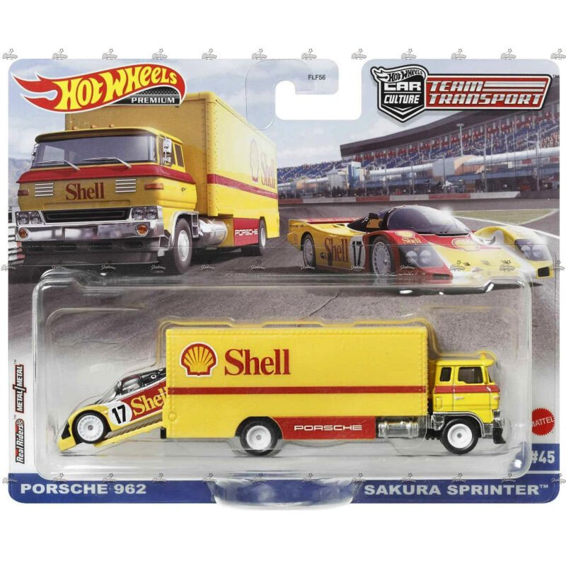 Hot Wheels Premium Team Transport Porsche 962 And Sakura Sprinter SHELL EDITION