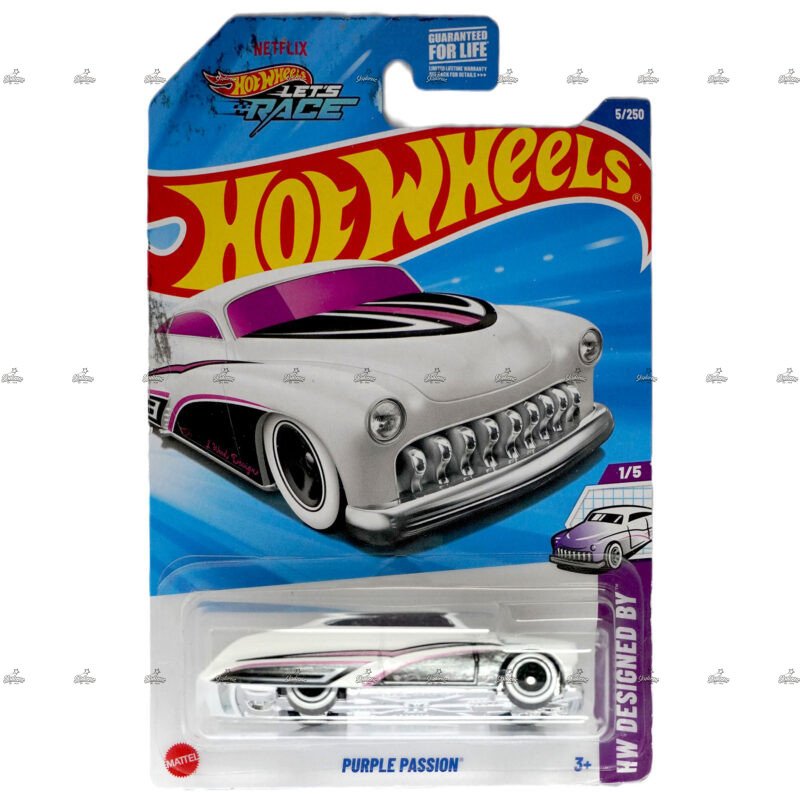 Hot Wheels Purple Passion HW DESIGNED BY H CASE US CARD