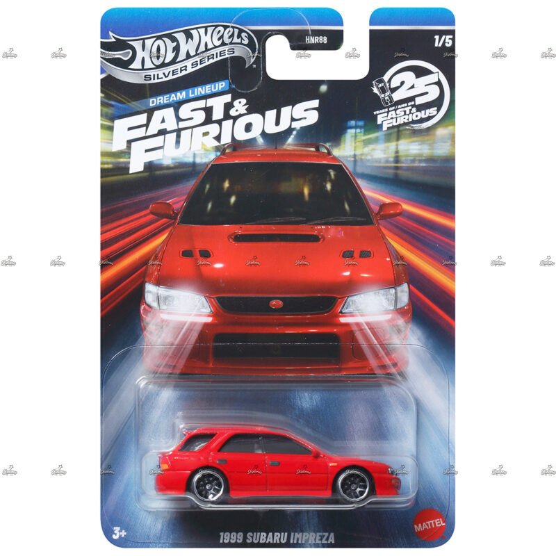 Hot Wheels Silver Series 1999 Subaru Impreza DREAM LINEUP FAST FURIOUS 25TH ANNIVERSARY 2026
