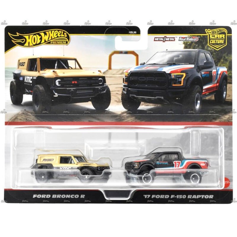 Hotwheels Exclusive Pack Premium Ford Bronco R17 Ford F150 Raptor
