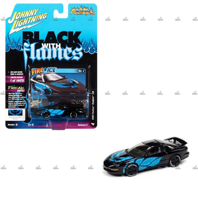Johnny Lightning 1993 Pontiac Firebird TA BLACK WITH FLAMES