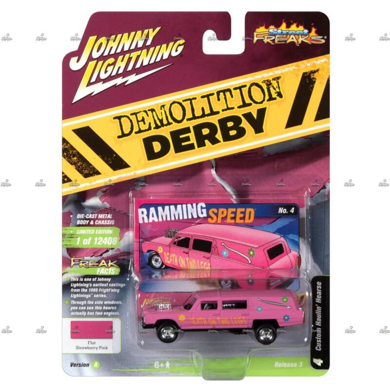Johnny Lightning Custom Haulin Hearse DEMOLITION DERBY