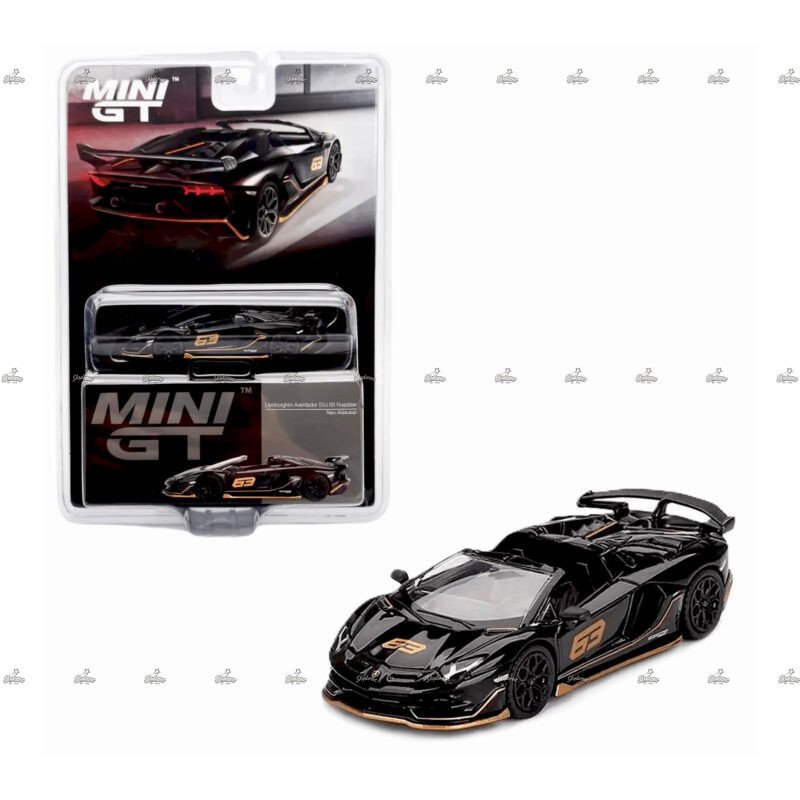 MINI GT Lamborghini Aventador SVJ 63 Roadster Nero Aldebaran