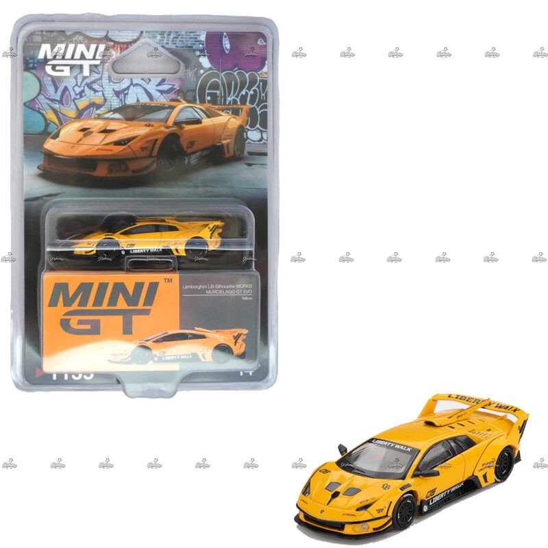 MINI GT Lamborghini LB Silhouette WORKS MURCIELAGO GT Evo Yellow 1135