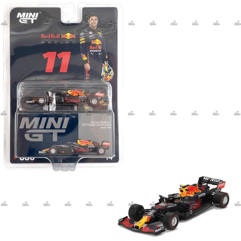MINI GT Red Bull RB16B 11 Sergio Perez 2021 Azerbaijan Grand Prix Winner 836 Q