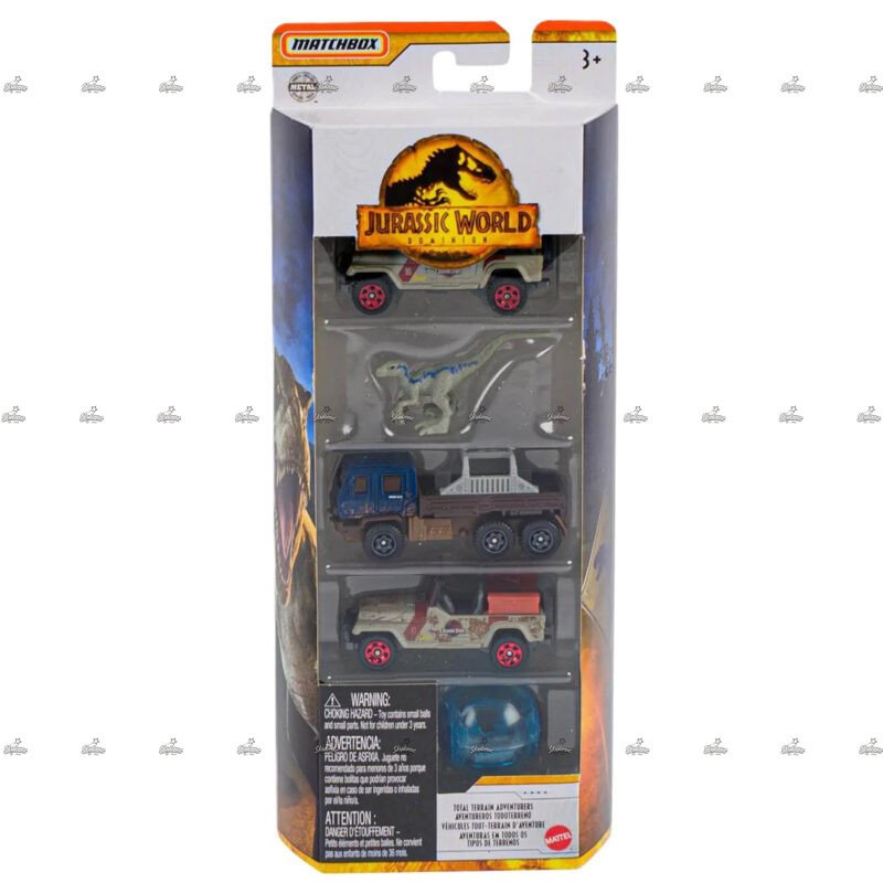 Matchbox Car Set TOtal Terrain Adventure JURASSIC WORLD DOMINION