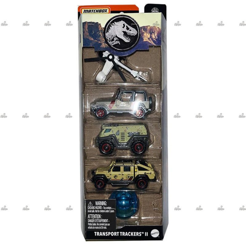 Matchbox Car Set TRANSPORT TRACKERS II JURASSIC WORLD