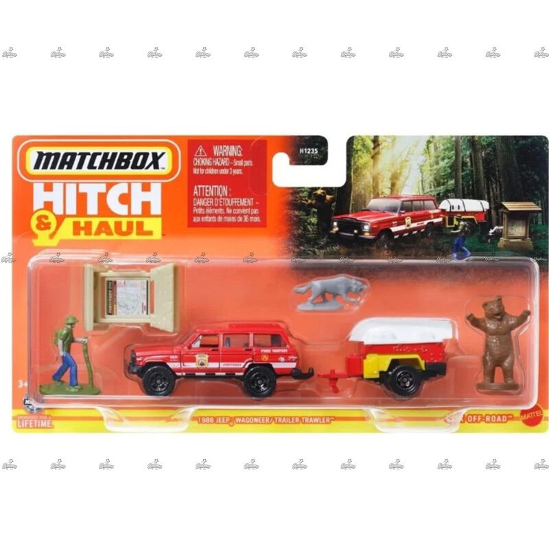 Matchbox Hitch Haul 1988 Jeep Wagoneer Trailer Trawler