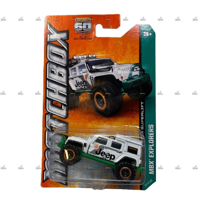 Matchbox Jeep Wrangler Superlift MBX EXPLORERS 60th Anniversary Edition