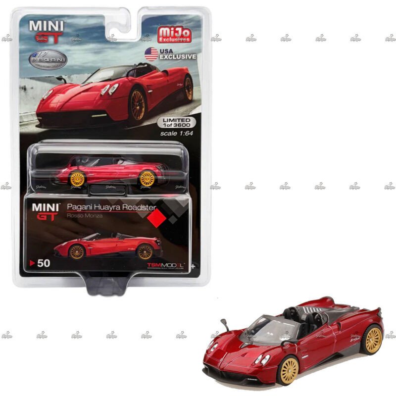 Mini GT Pagani Huayra Roadster Rosso Monza USA Exclusive 50
